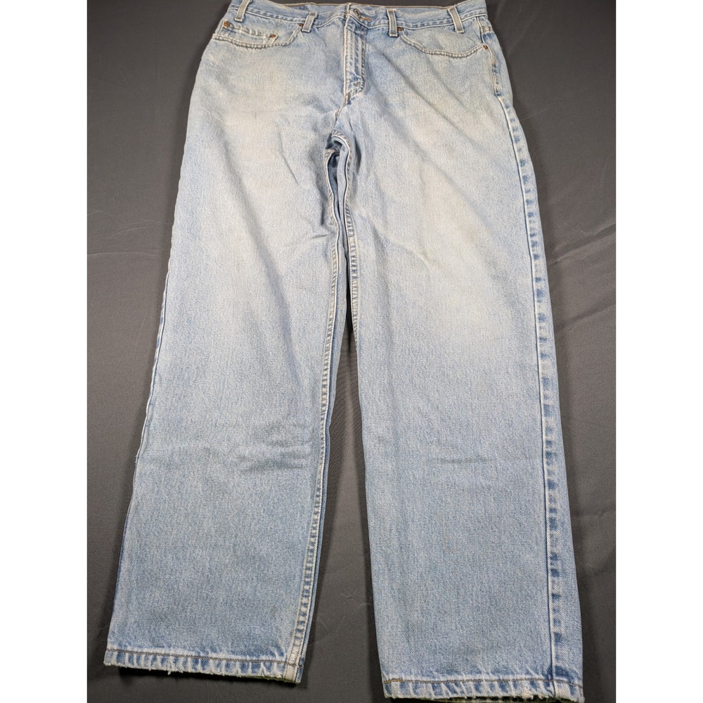 Levis 550 Mens Relaxed Fit Tapered Leg Light Wash Denim Jeans 38x30 Vintage
